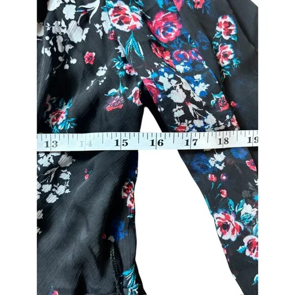 DKNY Women's Shear Floral Long Sleeve Dress - Picture 6 of 6